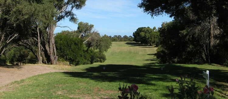 Challenging tee off on the undulating 8th hole